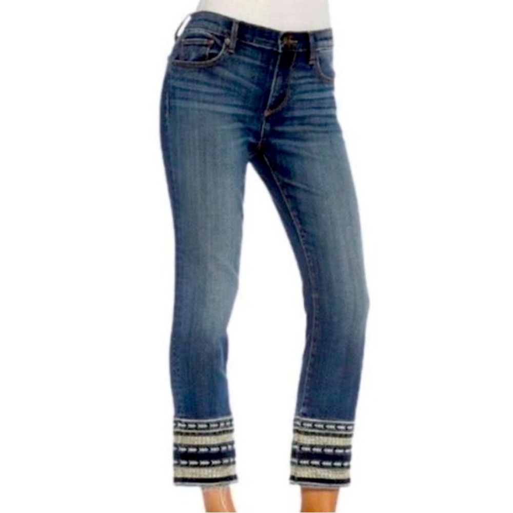 Driftwood 32 Sundance Colette Capri Embroidered Hem Jeans
